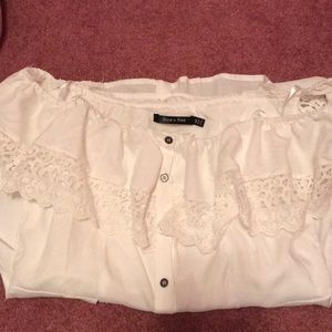 Off the shoulder white top